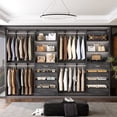 thumbnail image 3 of Homieasy Adjustable Closet Organizer System with 8 Wooden Drawers & 4 Hanging Rods & Adjustable Shelves, Heavy-Duty Wardrobe Tower sets for Bedroom/Laundry/Entryway Gray Oak, 3 of 7