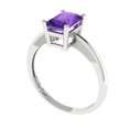 thumbnail image 2 of 1 ctw Solitaire Anniversary Ring for Women | Radiant Cut Natural Amethyst | Hyperallergenic Solid 14K White Gold, 2 of 5