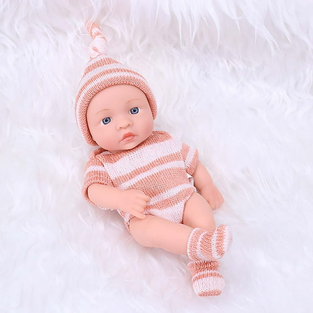 Muñeca realista para niños de 19 cm (7,48 pulgadas), muñeca de vinilo con ropa, osito de peluche, juguete infantil, regalo de cumpleaños, juguetes para niños pequeños, para la habitación