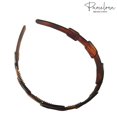 thumbnail image 2 of Parcelona French Spacer Brown Tortoise Shell Celluloid Acetate Flexible Headband for Girls, 2 of 4