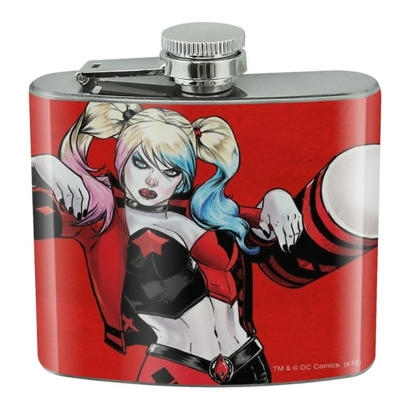 Harley Quinn Character Stainless Steel 5oz Hip Drink Kidney Flask