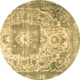 thumbnail image 1 of Ahgly Company Machine Washable Indoor Round Medallion Brown Traditional Area Rugs, 4' Round, 1 of 4