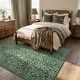 thumbnail image 3 of Lahome Washable 5'x7' Area Rug, Green Vintage Floral Rugs for Living Room, Non-Slip Soft Low Pile Botanical Birds Pattern Carpet for Bedroom Dining Room Office Decor, Green, 3 of 12