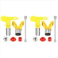 thumbnail image 1 of 8 Pieces Airless Paint Spray Tool Set 11.8 Inch Extension Pole Rod with 517 Sprayer Tip and Nozzle Tip Protector,Yellow & Silver, 1 of 7
