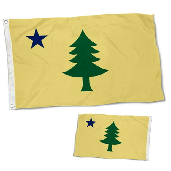 Dutern Double Sided 1901-1909 Maine Flag Banner 3 Ply with Brass Grommets 12x18 Inch