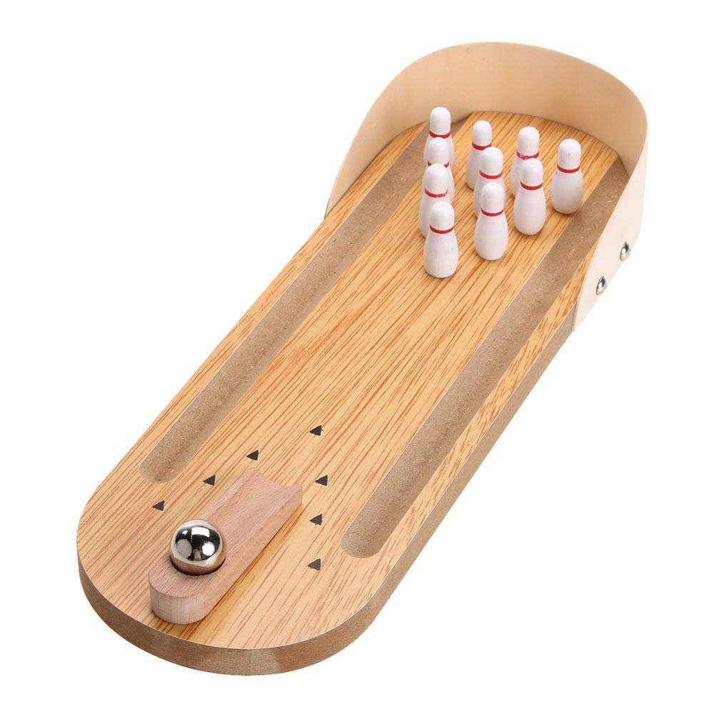 Indoor Mini Wooden Fun Bowling Desktop Bowling Game Interactive Table