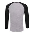 thumbnail image 4 of PEASKJP Men's and Big Men’s Raglan Crewneck Tee with Long Sleeves(Light Gray,L), 4 of 5