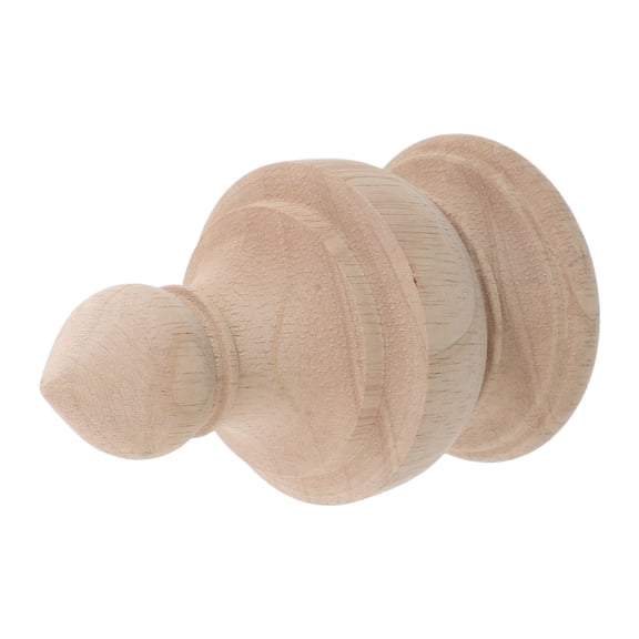 Raindrops Rustic Beige Solid Wood Bed Post Finial Carved Decorative Staircase Handrail Topper
