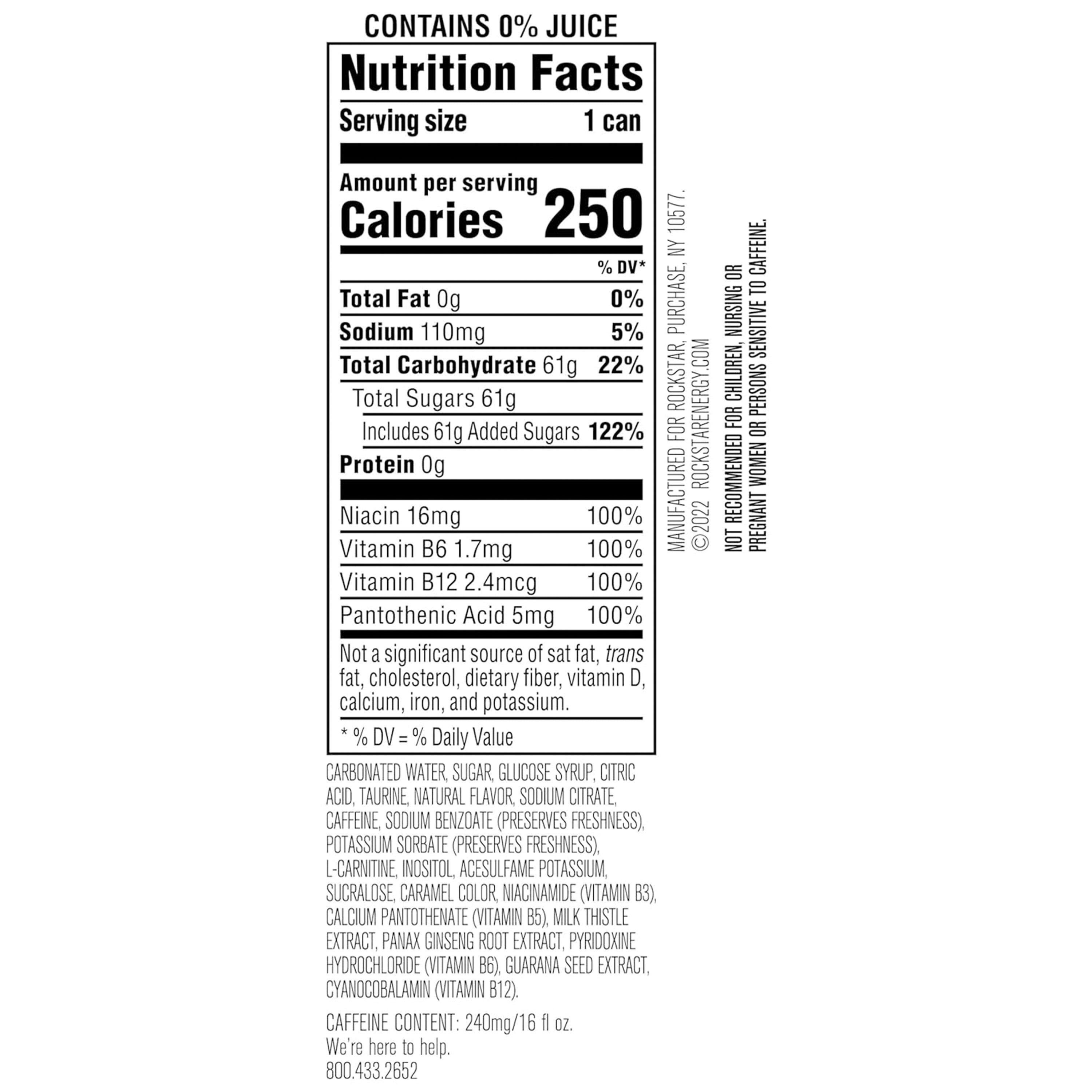 Rockstar Punched Hardcore Apple Energy Drink, 16 fl oz, 12 Pack Cans