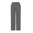 thumbnail image 5 of Fabrcox Women's Wide-Leg Scrub Pants - Stretch Trousers with Cargo Pockets, Elastic Waistband for Nurses ,Gray XXL, 5 of 6