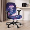 thumbnail image 5 of HELLHERO Jellyfish Coral Print Office Computer Chair Covers, Removable Rotating Chairs Backrest and Seat Protectors, Office Chair Seat Cover, Purple, 5 of 7