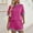 Hot Pink, variant on CheerKidz Womens Round Neck Short Sleeve Blouse with Elastic Waist Shorts Set Knitted Comfortable Two Piece Outfit for Home and Home