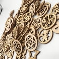 thumbnail image 4 of simhoa 100 Pieces Mixed Wooden Round Cutouts Craft Embellishment Gift Tag Wood Ornament, 4 of 8