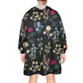 thumbnail image 2 of Wearable Oversized Blanket,Pioneer Flower Floral Print Pattern Wearable Blanket Hoodie for Adults,Cozy Hooded Blankets with Super Pockets,Super Warm Fuzzy Pullover for Women & Men, 2 of 6