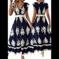 thumbnail image 2 of Vestidos de Verano para Mujer 2025, Informales, con Mangas con Volantes, Estilo Bohemio, para Playa, Azul Marino, Talla XL, 2 of 6