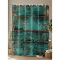 thumbnail image 4 of Fsddascl Teal Brown Wood Print Shower Curtain Set - 48" x 72" Washable Bathtub Curtain with 12 Hooks, Simple Vintage Plank Waterproof Fabric Stall Shower Curtains for Bathroom/Bathtub Décor, 4 of 6