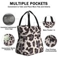 thumbnail image 3 of Beige and Black Of Leopard Print Drawstring Lunch Bag Women - Drawstring Lunch Bag Insulated for Work Office - Stain-Resistant Large Lunchbags for Women with Multi-Pockets, 3 of 6