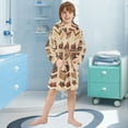 thumbnail image 5 of FORMRS Niños Bathrobe Unisex Hooded Robe Soft Plush Pajamas Sleepwear, Size 10-12T, Brown Cakes, 5 of 7
