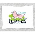 thumbnail image 1 of Llama Tapestry, Cute Llama Pattern with Abstract Color Palette Cartoon Character Design Pink Animal, Wall Hanging for Bedroom Living Room Dorm Decor, 80W X 60L Inches, Multicolor, by Ambesonne, 1 of 2