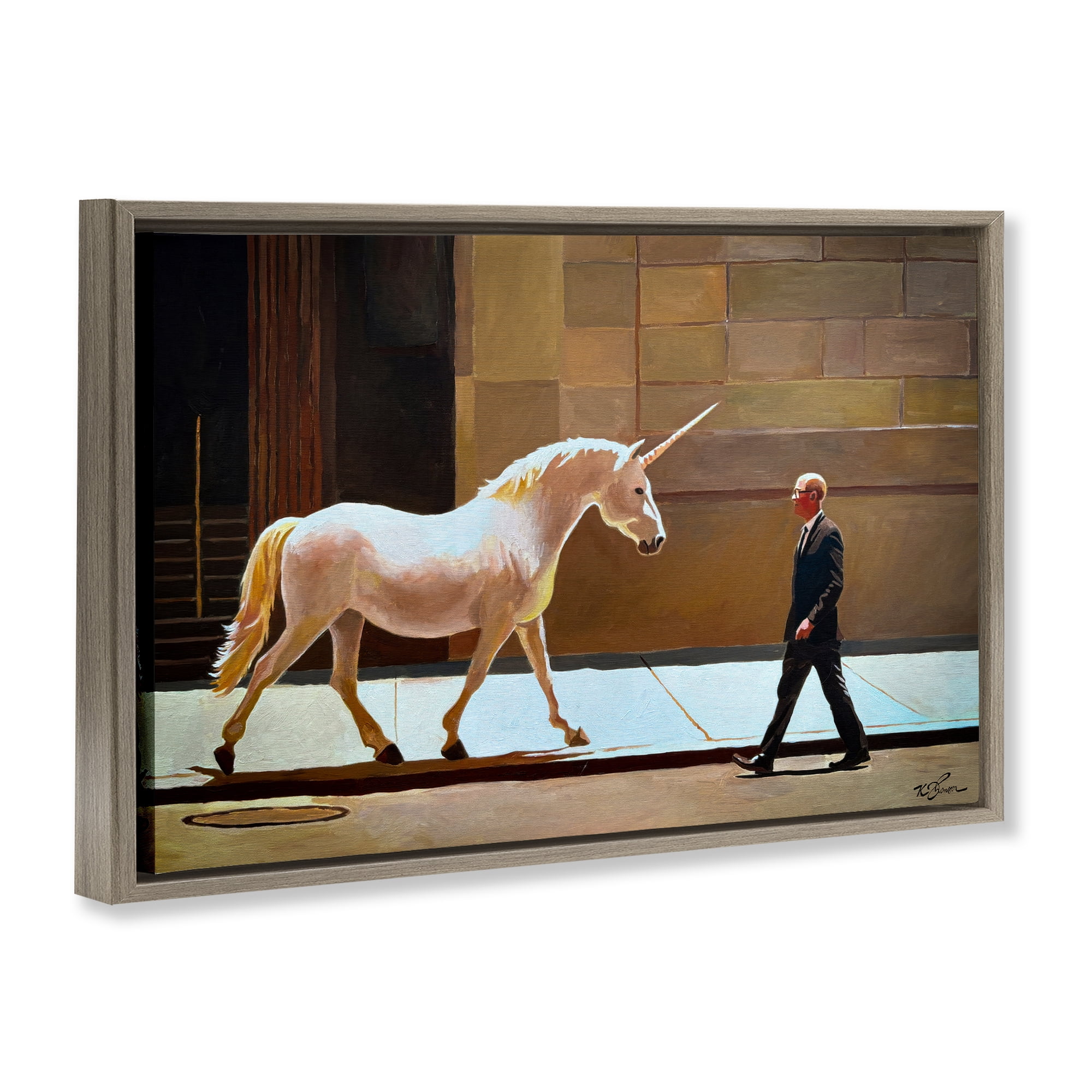The Exception Proves The Rule Brown Framed Floater Canvas Wall Art, design by Keith Thomson