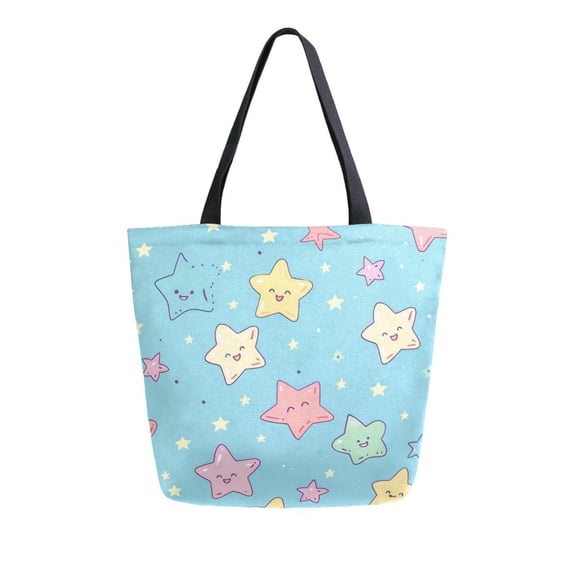 Large Canvas Bag 13.5x5.1x15 Inch Canvas Bag Shopping Canvas Bag Suitable For Outing Shopping Travel Out Of Large Capacity Storage Smiling Star