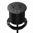 thumbnail image 1 of Power Grommet with USB for Desktop Desktop Power Data Outlet with 2 AC Outlets and 2 USB Ports Black A US Plug 2USB, 1 of 6