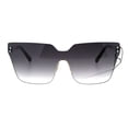 thumbnail image 2 of Womens Futuristic Robotic Rimless Oversize Cateye Hornrim Sunglasses Smoke, 2 of 4