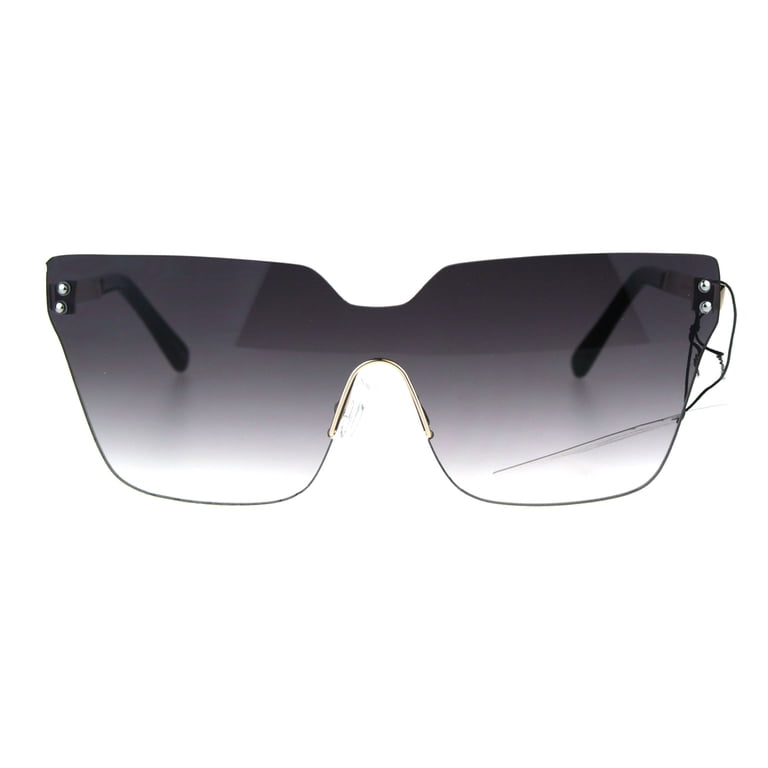 Womens Futuristic Robotic Rimless Oversize Cateye Hornrim  display picture 2