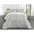 thumbnail image 3 of Ambesonne East Quilted Bedspread Set 3 Pcs, Floral Paisley Lace Like, Queen Size, Black and White, 3 of 5