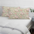 thumbnail image 4 of Pink Flowers Pillow Covers 16"x24", Green Country Botanical Floral Leaves Soft Brushed Microfiber Breathable Throw Pillow Covers, Decorative Pillowcase with Zipper for Couch Sofa Bedroom Living Room, 4 of 9