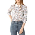 thumbnail image 1 of INSPIRE CHIC Women's Floral Printed Button Down Shirt Contrast Collar Full Placket Long Sleeve Work Top Blouse, 1 of 4