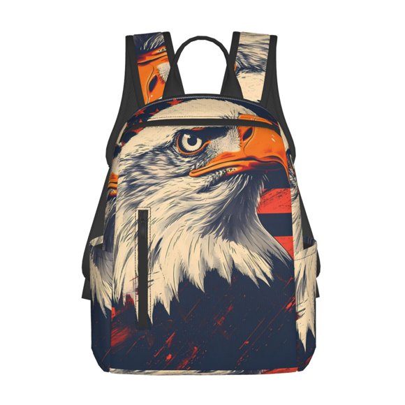 Vsdgher American Bald Eagle A Pattern Travel Laptop Backpack,Lightweight Backpack Travel Hiking Daypack Backpack Work Bag for Men Women