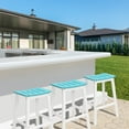 thumbnail image 2 of Aoodor Outdoor Bar Stools Set of 2, 28 Inch HDPE Patio Bar Seat, Height Saddle Stools with Footrest for Backyard  - Tuoquoise, 2 of 10
