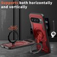 thumbnail image 3 of KOMI Magnetic Case for Google Pixel 9A with Rotatable Ring Holder [Compatible with MagSafe] Military Shockproof Kickstand Protective Case for Google Pixel 9A, Red, 3 of 5