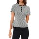 thumbnail image 1 of INSPIRAR CHIC Top de Tweed para Mujeres, Blusas de Oficina con Cuello Redondo de Cuadros, Manga Corta, Peplum, S Negro, 1 of 6