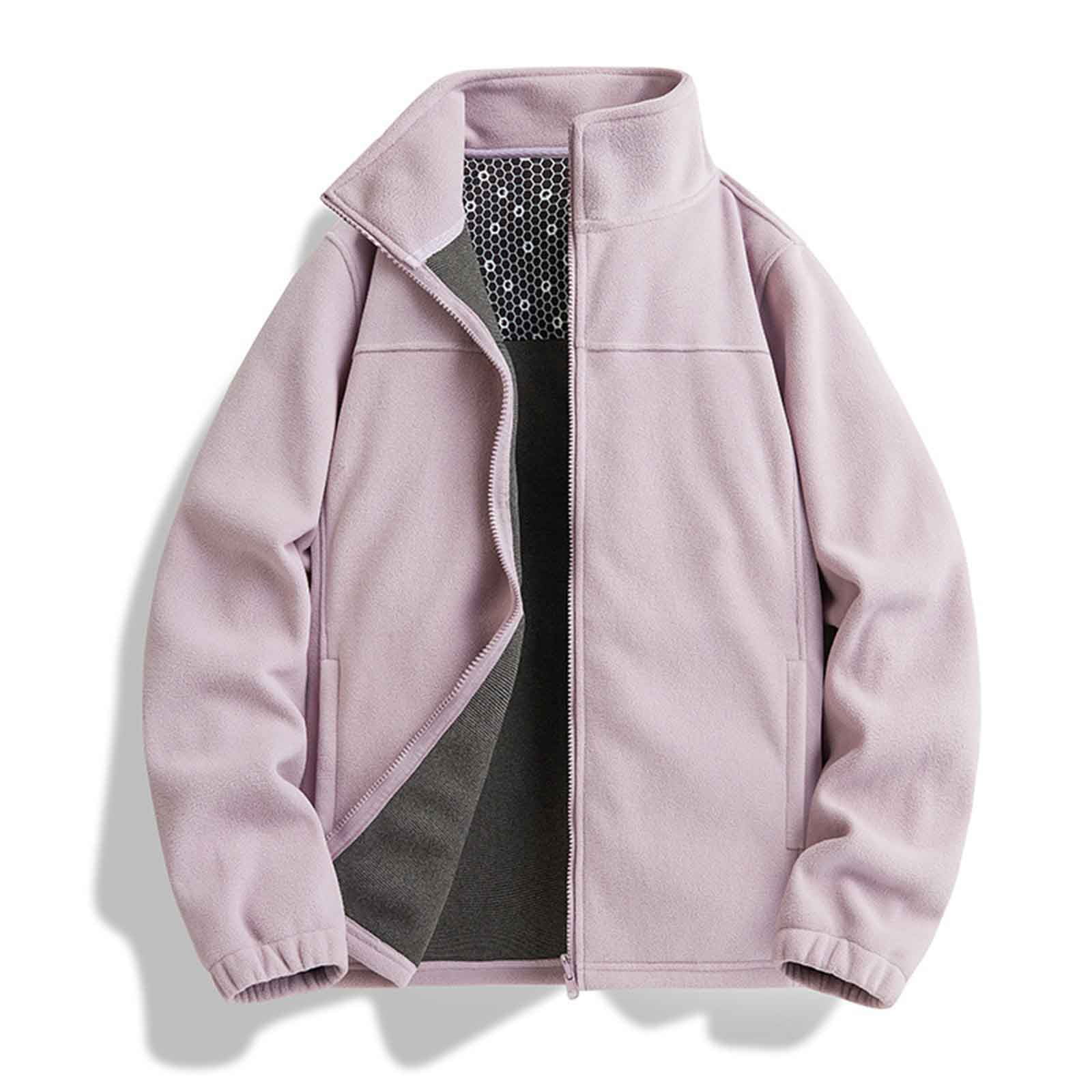 Men's Fleece Jacket Zip Front Stand Collar Lightweight Warm Men's Fleece Jacket Zip Front Stand Collar Lightweight Warm