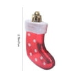 thumbnail image 3 of CuiLiyq 3 Pcs Christmas Tree Ornament Set, Red Small Glittering Plastic Christmas Stocking Pendant, Xmas Hanging Decoration for Indoor Home Holiday Wedding Party Fireplace (Red-A), 3 of 6