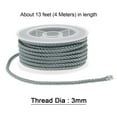 thumbnail image 2 of Unique Bargains Nylon Thread Twine Beading Cord 3mm Extra-Strong Braided Nylon Crafting String 4M/13 Feet, Grey, 2 of 7