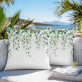 thumbnail image 3 of Sage Green Eucalyptus Leaves Throw Pillow Covers 26x26 Inch Set of 2, Farmhouse Spring Botanical Waterproof Outdoor Pillow Covers, Decorative Cushion Pillowcases for Couch, Sofa, Bed, Garden, Patio, 3 of 9