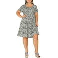 thumbnail image 2 of MODA NOVA Juniors Plus Size Short Sleeve Relaxed Fit Pleat Floral Midi Dress, 2 of 6