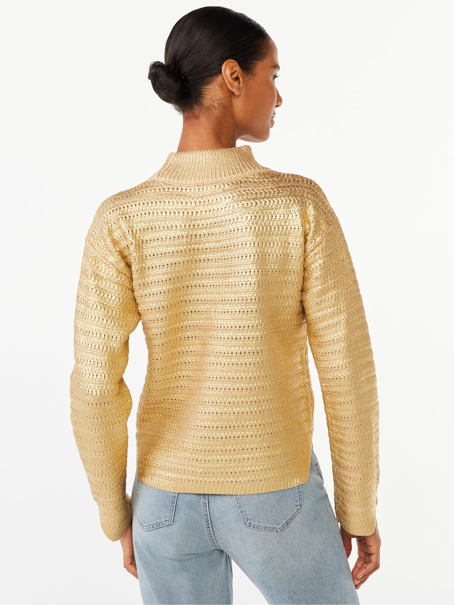 Scoop Women's Metallic Turtleneck Sweater