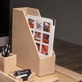 thumbnail image 1 of Dacasso White Latte Bonded Leather Magazine Rack, 1 of 2