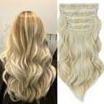 thumbnail image 3 of SEGO Clip in Hair Extensions Full Head Thick Long Curly Wave Hair 4 PCS Set Black/Brown/Blonde/Auburn 22", 3 of 10