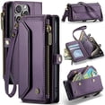 thumbnail image 1 of For Iphone 15 Pro Caseme C36 Card Slots Zipper Wallet Rfid Anti-Theft Leather,iPhone 16 Plus, 1 of 7