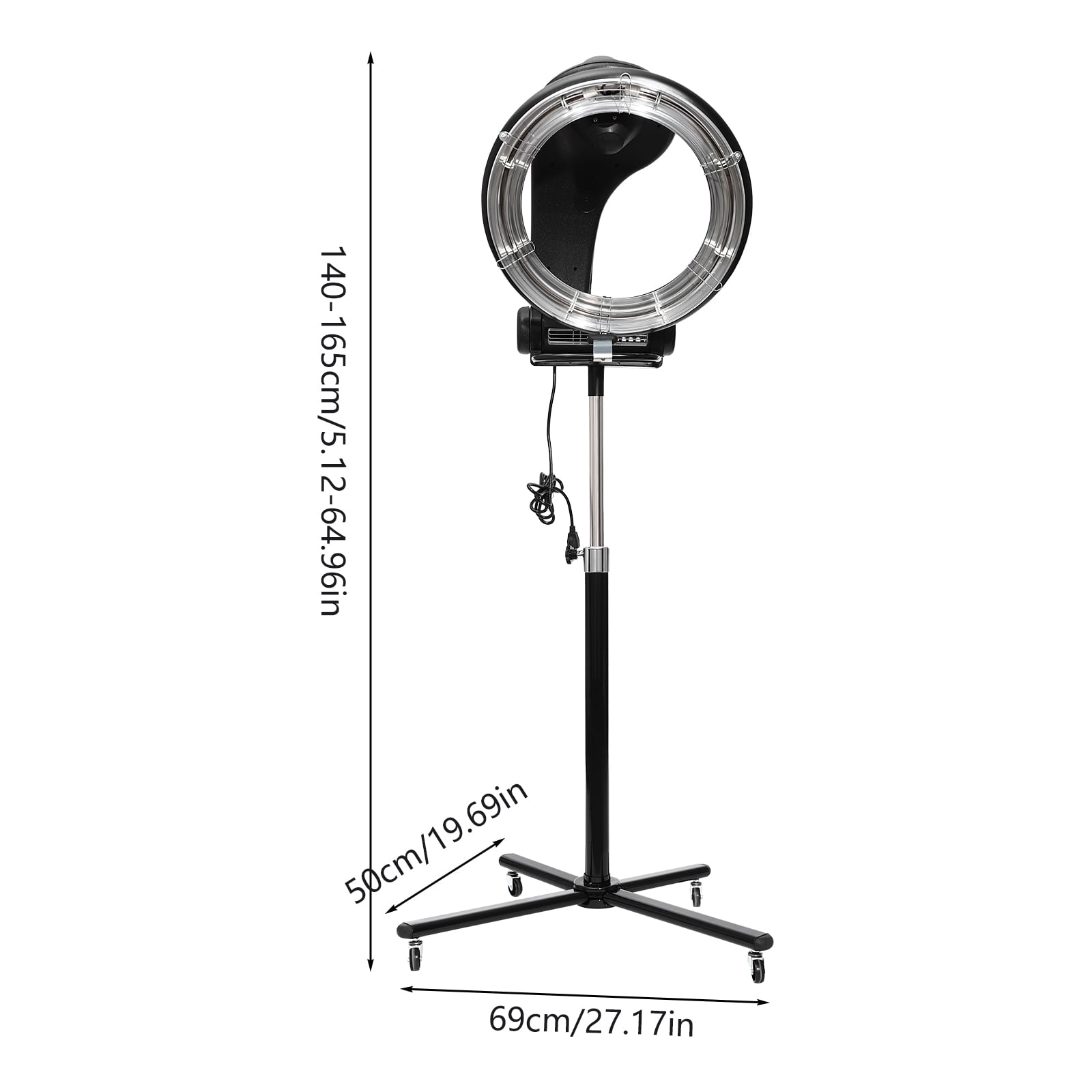 Peakora Professional Hair Dryer with Adjustable Height, Infrared Hair Coloring Dryer with Timer & Temperature Control, Freestanding Design for Salons