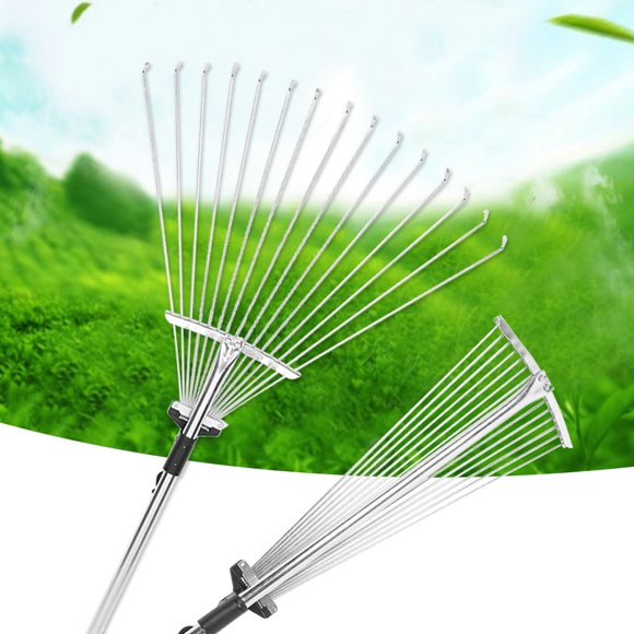 Hilitand Leaf Rake, Garden Rake, Retractable Non-slip Handle For Agriculture Homes
