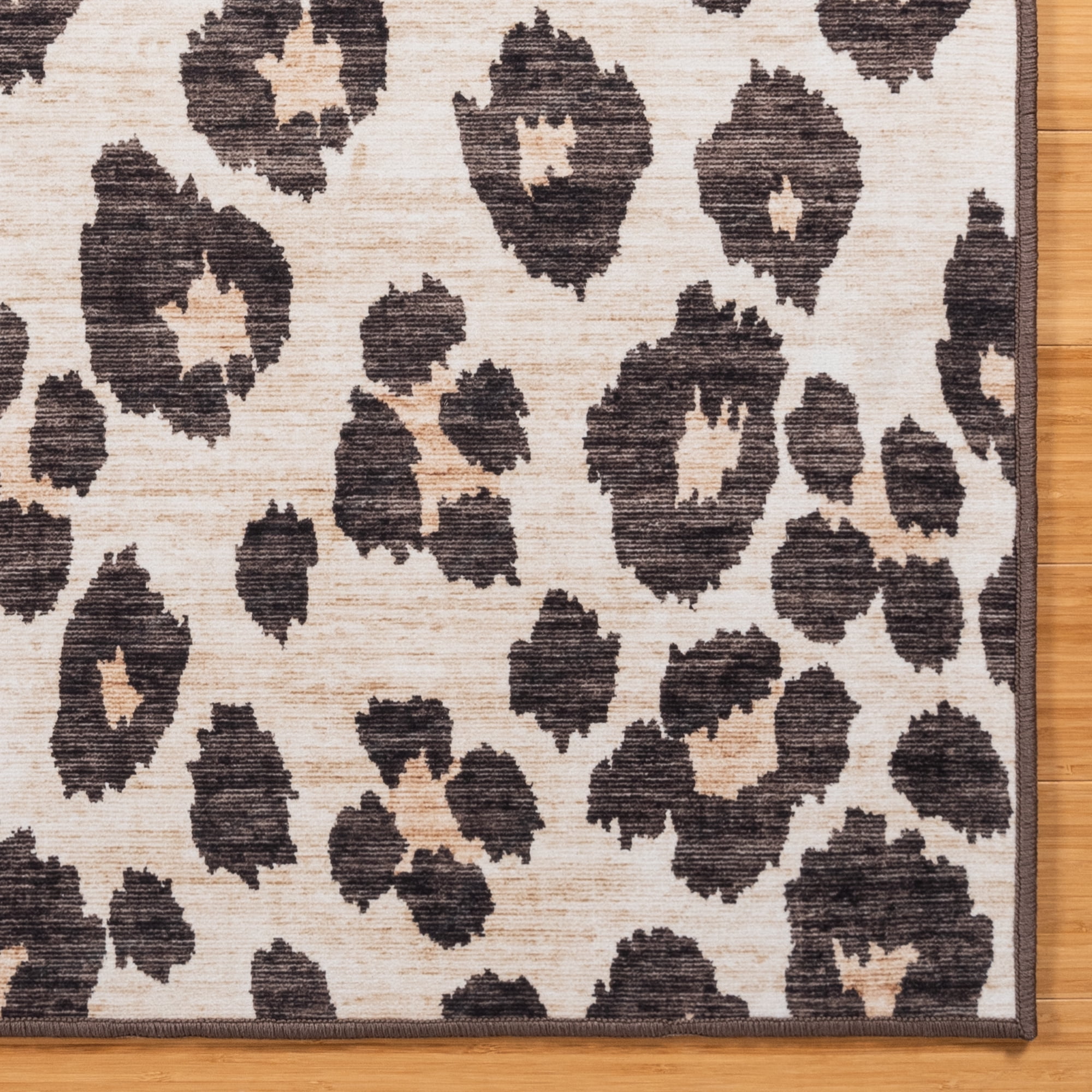 Crystal Print Lennie Modern Animal Print Leopard Area Rug, 2x6