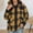 Gold, variant on Letdown Women's Mid-Length Buffalo Plaid Shacket Jacket Long Sleeve Button Down Shirt Coat Tops with Pockets Fall Winter Fashion Shacket Coats (Black,L)