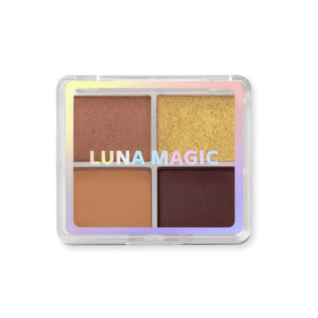 LUNA MAGIC High Pigment Travel Makeup Quad Eye Shadow Palette, Desert Heat, Mini
