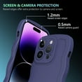 thumbnail image 5 of Case for iPhone 14 Pro Max Case,Wave Curly Frame Design,Soft Flexible TPU,Cute Wavy Solid Color Aesthetic Flashion Phone Case Shockproof Protective Case Cover 6.7" - Dark Purple, 5 of 14